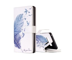 For Galaxy Note 8 Feather Pattern Flip Leather Case with Holder | free-classifieds-usa.com - 1
