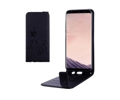 For Galaxy S 8 Black Flowers Pattern Vertical Flip Leather Case | free-classifieds-usa.com - 1