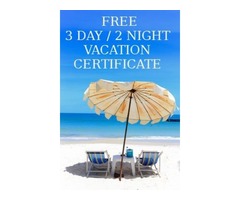 FREE 3 DAY 2 NIGHT VACATION CERTIFICATE TO OVER 35 DESTINATIONS! | free-classifieds-usa.com - 1