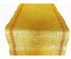 Jute Burlap Table Runners with Silver Threaded Border | free-classifieds-usa.com - 1