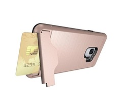 For Galaxy S9 Rose Gold Brushed Texture Back Case with Holder & Card Slot | free-classifieds-usa.com - 1