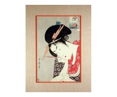 Flower Fan Japanese Kitagawa Utamaro Print | free-classifieds-usa.com - 1