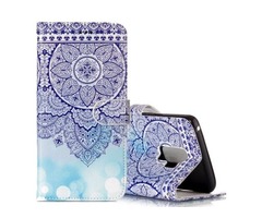 For Galaxy S9 Oil Blue Totem Pattern Leather Case with Holder, Card Slots | free-classifieds-usa.com - 1
