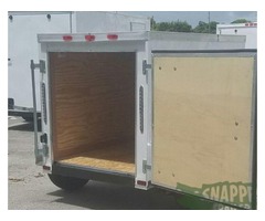 4x6 ft. White Exterior Band Equipment Trailer with No Side and V Front | free-classifieds-usa.com - 2