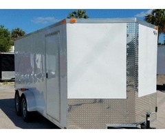 New 7ft x 16 ENCLOSED TRAILER White EXT. Color w/Additional 3 in Height | free-classifieds-usa.com - 2