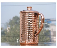 Shop for Hand Beaten Pure Copper Jug with Lid  | free-classifieds-usa.com - 2