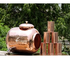 Shop for Twelve Liter Pure Copper Water Dispenser With Six Tumblers at an Amazing Price | free-classifieds-usa.com - 1
