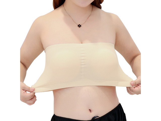 Plus Size Ice Silk Strapless Padded Bralette Seamless Bra - Clothing -  Ashcamp - Kentucky - announcement-109288