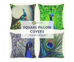Peacock Pattern Square Pillow Covers | free-classifieds-usa.com - 1