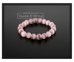 Light purple cats eye gemstone bracelet – 10mm natural cats eye beads – elastic stretch cord or stee | free-classifieds-usa.com - 1