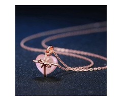 40% Off - Natural Stone Rose Quartz Chain Necklace | free-classifieds-usa.com - 3