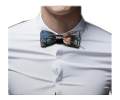 Reduced 12%! Handmade Feather Leather Bow tie | free-classifieds-usa.com - 2