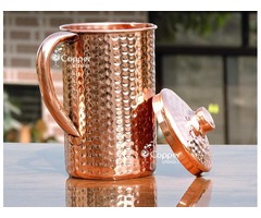 Shop for Hand Beaten Pure Copper Jug with Lid | free-classifieds-usa.com - 2