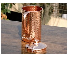 Shop for Hand Beaten Pure Copper Jug with Lid | free-classifieds-usa.com - 3