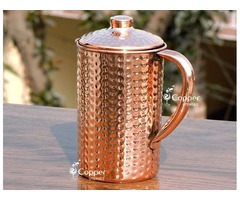 Shop for Hand Beaten Pure Copper Jug with Lid | free-classifieds-usa.com - 4