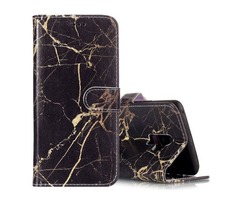 For Galaxy S 9 + Gold Marble Pattern Leather Case with Holder, Card Slots & Wallet | free-classifieds-usa.com - 1