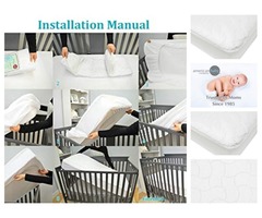  Waterproof Fitted Crib and Toddler Protective Mattress Pad Cover, White | free-classifieds-usa.com - 1
