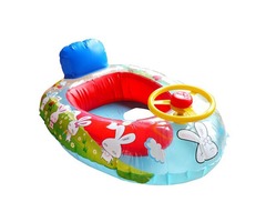 Wheel Horn Kids Swim Ring Seat Float Baby Boat Inflatable Swimming Trainer Pool | free-classifieds-usa.com - 1
