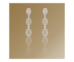 Ladies Diamond Drop Earrings in 18k White Gold | free-classifieds-usa.com - 1