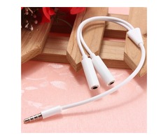 3.5mm Stereo Headphone Audio Mic Male To 2 Female Y Splitter Cable Adapter | free-classifieds-usa.com - 1
