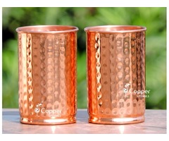 Shop for Set of Two Pure Copper Hammered Tumblers at affordable prices  | free-classifieds-usa.com - 1