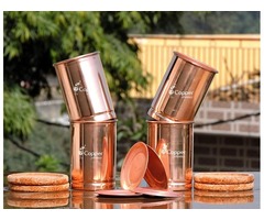 Shop for Set of Four Plain Copper Tumblers with Matching Lids  | free-classifieds-usa.com - 2