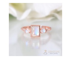 14K Rose Gold Moonstone Rings Royalty - GSJ | free-classifieds-usa.com - 1