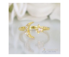 14k Yellow Gold Vermeil Moonstone Ring Luna Thrill - GSJ | free-classifieds-usa.com - 1