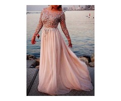 Gorgeous Scoop Sequins Beading Long Sleeves Evening Dress | free-classifieds-usa.com - 1