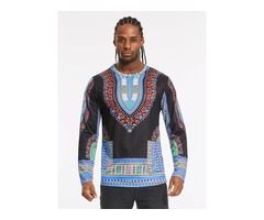 Tidebuy Round Neck African Dashiki Mens T-Shirt | free-classifieds-usa.com - 1