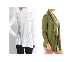 Yemak Sweater | Women's Casual Long Sleeve Open Front Soft Sheer Slub Cardigan Sweater MK8080 | free-classifieds-usa.com - 4