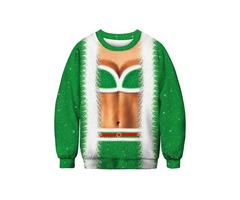 D Body Printed Crew Neck Christmas Sweatshirt   | free-classifieds-usa.com - 1