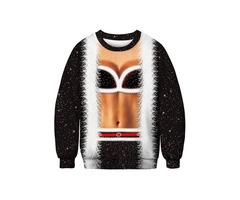 D Body Printed Crew Neck Christmas Sweatshirt   | free-classifieds-usa.com - 3