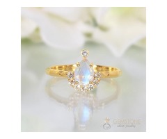 Gold Vermeil Moonstone Ring Princess | free-classifieds-usa.com - 1