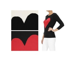 Yemak Sweater | Women's Love Heart Chenille Round Neck 3/4 Sleeve Casual Sweater MK3595 | free-classifieds-usa.com - 2