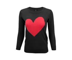 Yemak Sweater | Women's Love Heart Chenille Round Neck 3/4 Sleeve Casual Sweater MK3595 | free-classifieds-usa.com - 3