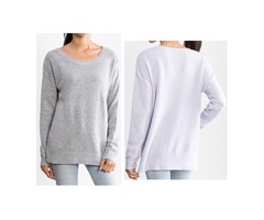 Yemak Sweater | Women's Soft Solid Heather Color Lightweight Long Sleeve Crewneck Sweater MK8015 | free-classifieds-usa.com - 3