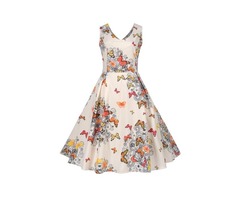 Tidebuy Sleeveless Floral Printing Spandex Womens Skater Dress | free-classifieds-usa.com - 1