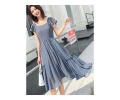 Tidebuy Patchwork Pullover Pleated Womens Skater Dress | free-classifieds-usa.com - 1