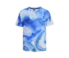 Tidebuy Blue Print Loose Short Sleeve Mens T-Shirt | free-classifieds-usa.com - 1