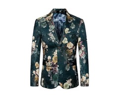 Tidebuy Floral Print Slim Fit Mens Casual Blazer | free-classifieds-usa.com - 1