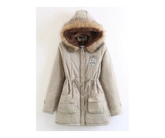 Hooded Lace-Up Mid-Length Womens Coat | free-classifieds-usa.com - 1