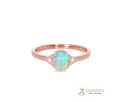 14k Rose Gold Vermeil Opal Ring-Luck | free-classifieds-usa.com - 1