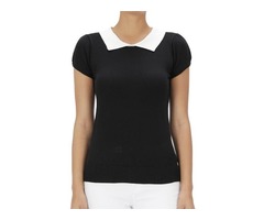 YeMAK Sweater | Classic Collar Short Sleeves Stretchy Fabric Casual Pullover Sweater MK3591 | free-classifieds-usa.com - 1