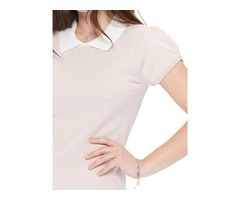 YeMAK Sweater | Classic Collar Short Sleeves Stretchy Fabric Casual Pullover Sweater MK3591 | free-classifieds-usa.com - 2