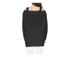 YeMAK Sweater | Long Sleeves Cold Shoulder Hip Length Stylish Casual Pullover Sweater MK3631 | free-classifieds-usa.com - 2