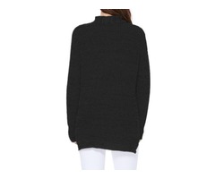YeMAK Sweater | V-Neck Long Sleeves Side Slits Casual Loose Knit Pullover Sweater MK8143 | free-classifieds-usa.com - 2