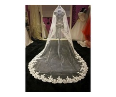 Amazing Appliques Edge Chapel Wedding Veil | free-classifieds-usa.com - 1