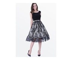 Chic Lace Patchwork Skater Dress | free-classifieds-usa.com - 1