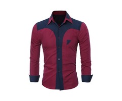 Tidebuy Color Block Patchwork Mens Stylish Shirt | free-classifieds-usa.com - 1